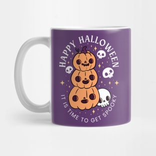 Happy halloween it is time to get spooky a cute pumpkin pile Mug